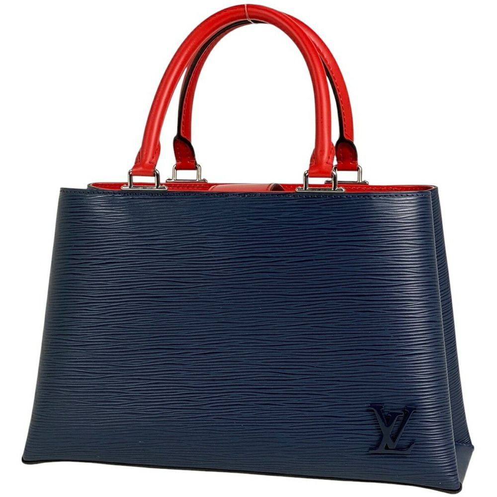Louis Vuitton Kleber Shoulder Bag Epi Indigo Navy Blue Coquelicot Red